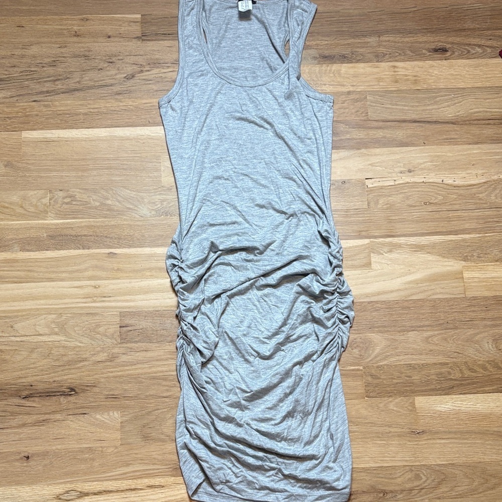 Venus Bodycon Gray Sleeveless Razorback Ruched Mini Dress Women’s S